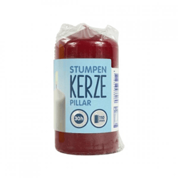 Stumpfe Kerze rot 6 x 11 cm