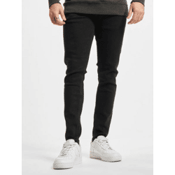 stylische 2Y Premium Herren Jeans Skinny Fit Stretch Reißverschluss mit Baumwolle Schwarz