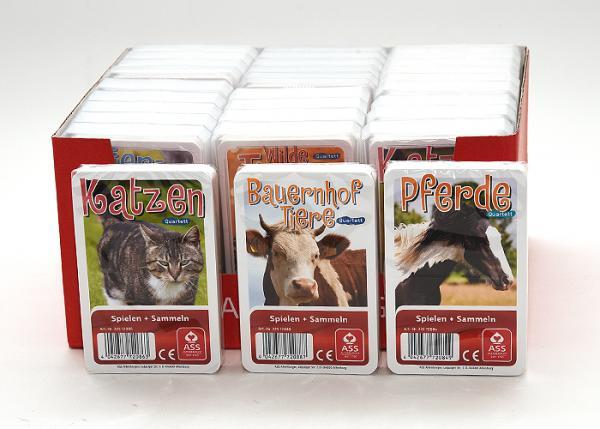 Tiere - Quartett Spiel sortiert - 30 Stk. im Display