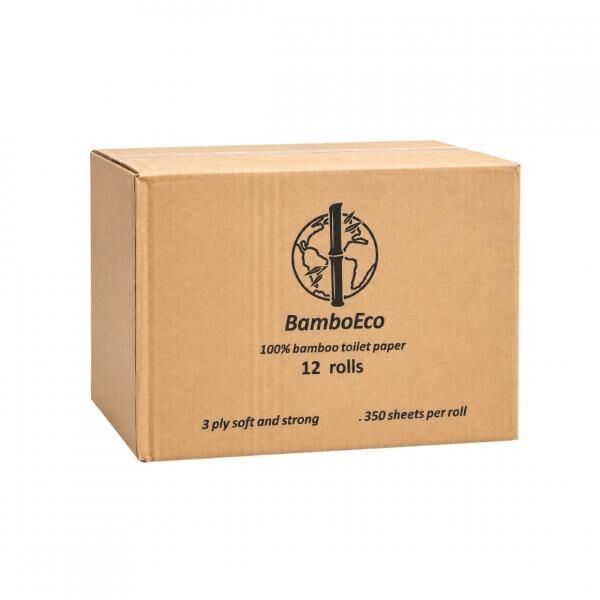 Bamboo Toilet Paper, 350 Sheets, 3-Ply, 12 Pack
