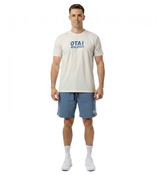 2-teiliges ON THAT ASS Armand Herren Sport-Set Performance Set Gym Outfit mit T-Shirt & Shorts Beige/Blau