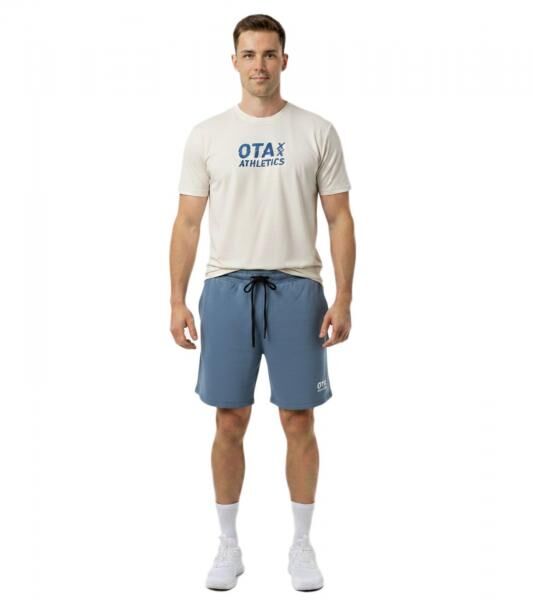 2-teiliges ON THAT ASS Armand Herren Sport-Set Performance Set Gym Outfit mit T-Shirt & Shorts Beige/Blau