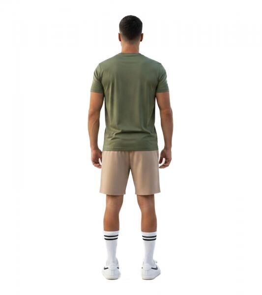2-teiliges ON THAT ASS Bolt Herren Sport-Set Performance Set Gym Outfit mit T-Shirt & Shorts Gr&uuml;n/Beige 