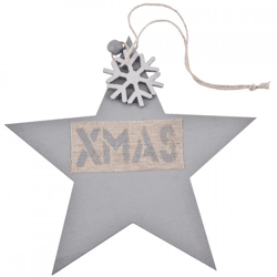 Anhänger Weihnachten XMAS grau 32 cm