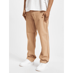 bequeme DEF Herren Jeans Straight Fit Reißverschluss mit Baumwolle Beige