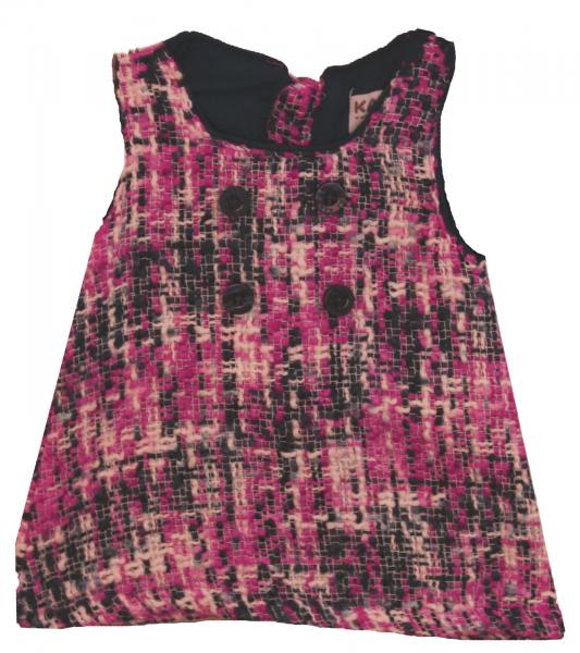 KANZ Mini-Kleid farbenfrohes Kinder &auml;rmelloses-Kleid mit Karierten-Muster Mehrfarbig