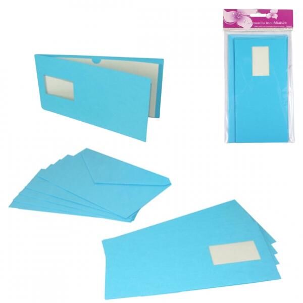Karten mit Umschlägen blau 21 cm 5 Stk.