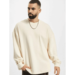 lässiges Urban Classics Herren Sweatshirt Rippbündchen Oversize 305 g/m² Ecru-Weiß