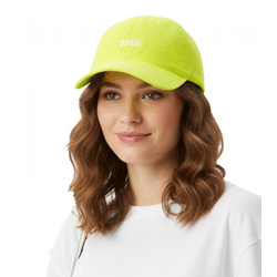 leuchtende ZWILLINGSHERZ OMG Classic Base-Cap mit OMG-Stickerei Baumwoll-Cap justierbare Cappy Schirm-Mütze 4603M K258210 Neon-Gelb