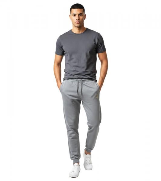 modische ON THAT ASS Leo Herren Jogging-Hose Baumwoll-Sweat-Hose mit Logo und Taschen Jogger Hellgrau