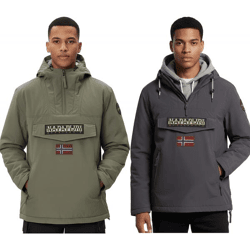 NAPAPIJRI Rainforest Pocket 2 wasserabweisende Anorak-Jacke Winter-Jacke NP0A4GMD in Khaki-Grün oder Dunkel-Grau