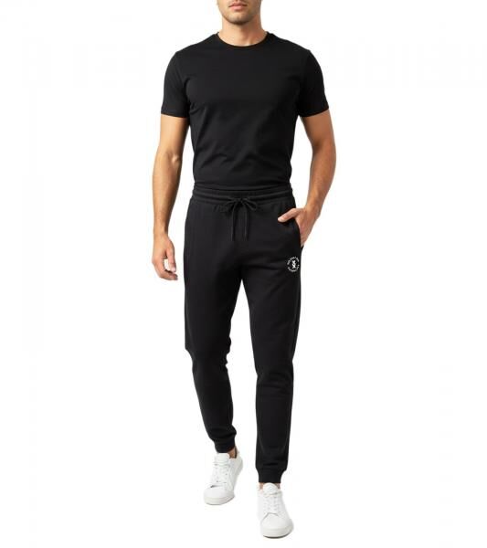 sportliche ON THAT ASS Calvin Herren Jogging-Hose Baumwoll-Sweat-Hose mit Logo und Taschen Jogger Schwarz