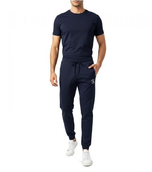 sportliche ON THAT ASS Calvin Herren Jogging-Hose Baumwoll-Sweat-Hose mit Logo und Taschen Jogger Dunkelblau