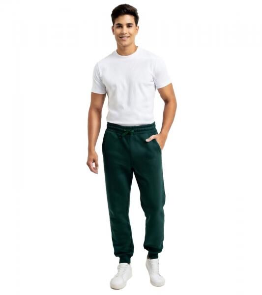 stilsichere ON THAT ASS Aaron Herren Jogging-Hose Baumwoll-Sweat-Hose mit Logo-Schriftzug und Taschen Jogger Gr&uuml;n