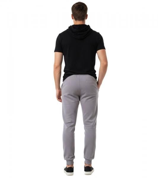 stilsichere ON THAT ASS Aaron Herren Jogging-Hose Baumwoll-Sweat-Hose mit Logo-Schriftzug und Taschen Jogger Hellgrau