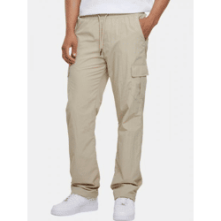 stylische URBAN CLASSICS Herren Jeans Straight Fit Kordelzug Taschen Beige