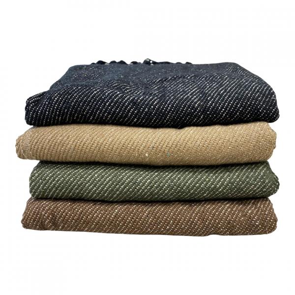 Take a Plaid 17 recycelte Baumwolle braun 125 x 150 cm
