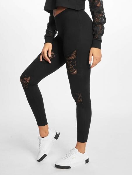 vielseitige URBAN CLASSICS Damen Hose Stretch 225 g/m&sup2; mit Baumwolle Schwarz