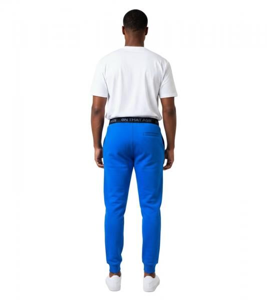 zeitlose ON THAT ASS Dudley Herren Jogging-Hose Baumwoll-Sweat-Hose mit Logo und Taschen 30300113BL Blau