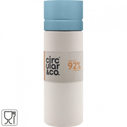 Circular & co Water Bottle, Cream/Blue, 600 ml