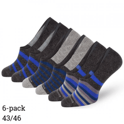 Easton Marlowe no show sokken unisex blauw/antraciet maat 43/46 set van 6