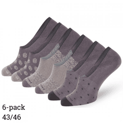Easton Marlowe no show sokken unisex grijs maat 43/46 set van 6