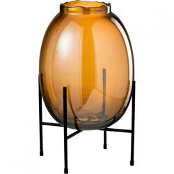 J-Line vase on stand smoked glass brown 39 cm
