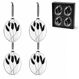 J-Line Weihnachtskugeln aus Glas, oval, mit getrocknetem Zweig, schwarz, 16 cm, 4er-Set