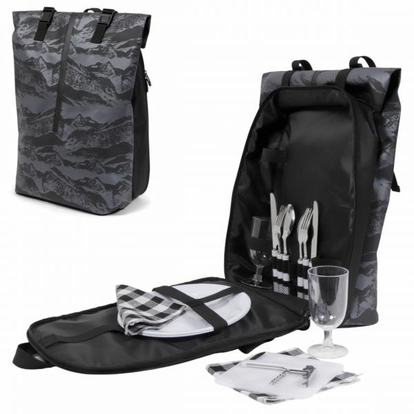 Norlander Picknick-Rucksack, metallic, 14-teilig, 41 cm