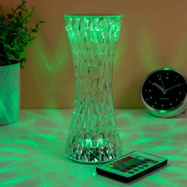 Out of the Blue-Lampe Crystal LED, wiederaufladbar, 19 cm