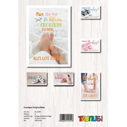 Baby / Geburt Grußkarten - 100 Stück - 6 Motive