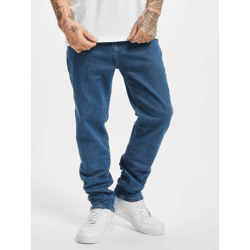 bequeme 2Y Premium Herren Jeans Slim Fit Stretch Reißverschluss mit Baumwolle Blau