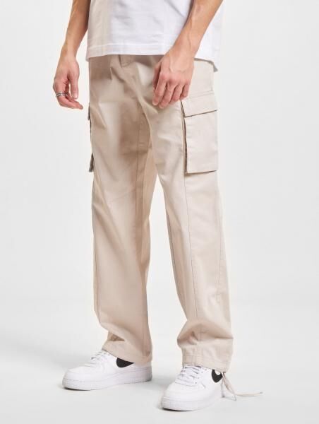 bequeme DEF Herren Jeans Taschen Straight Fit mit Baumwolle Beige