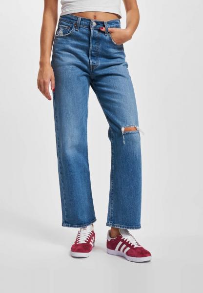 bequeme LEVI&acute;S Damen Jeans Straight Fit mit Baumwolle Blau