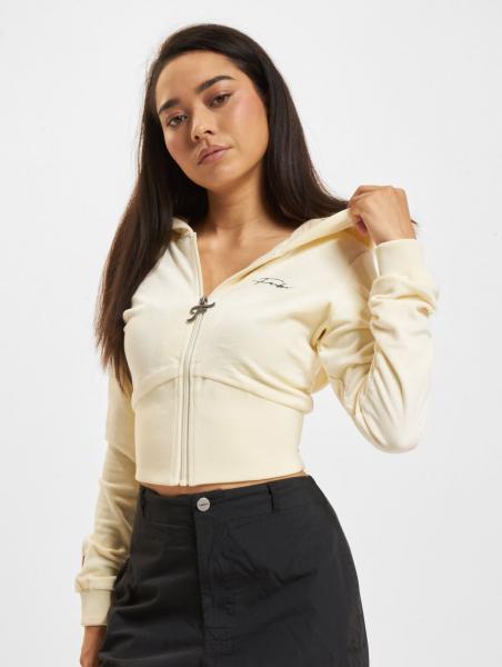 bequemer Fubu Damen Hoodie Stretch 270 g/m&sup2; Ecru-Wei&szlig;