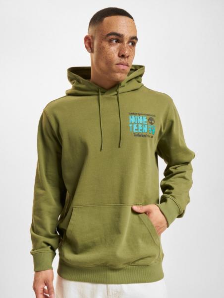 Comfortable Timberland Men's Hoodie with Ribbed Cuffs and Cotton, Green