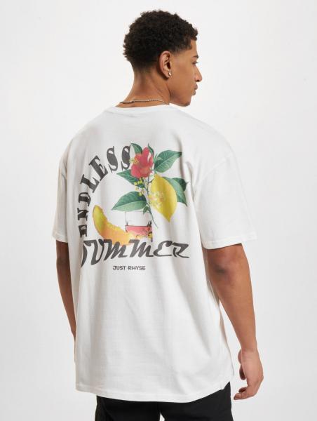bequemes Just Rhyse Herren T-Shirt Oversize 240 g/m&sup2; mit Baumwolle Wei&szlig;