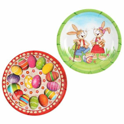 Melamin-Teller „Ostern“, Osterhase, Eier, 21 cm
