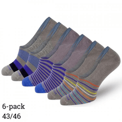 Easton Marlowe no show socks unisex gray/blue/multi size 43/46 set of 6