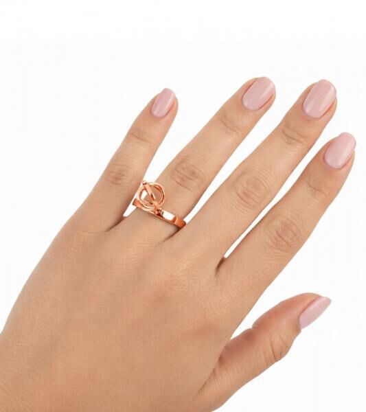 Eleganter Calvin Klein Damen Ring mit Kugel-Anh&auml;nger Edelstahl-Ring Finger-Ring KJ4XPR1002 Rose-Gold