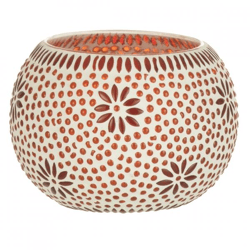 J-Line Teelichthalter „Bram L“, orange, 13,5 cm