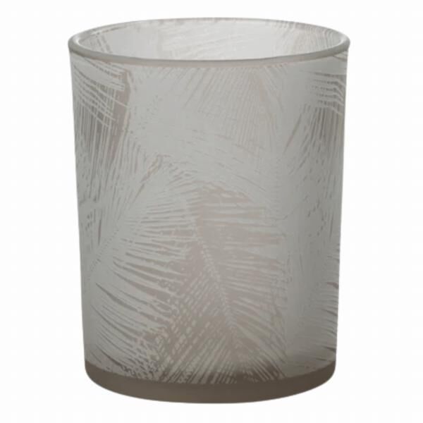 J-Line Teelichthalter „Palmleaf“, beige, 12,5 cm