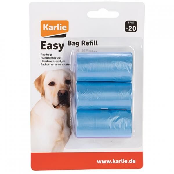 Karlie Hundekotbeutel „Easy Bag“, blau, 3 x 20 Stück