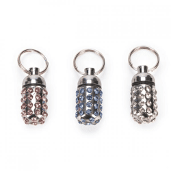 Karlie ID-Anhänger mit Adresshülle, Strass, 1,5 cm, 3er-Set, sortiert