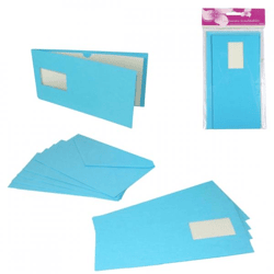 Cards with envelopes blue 21 cm 5 pcs.