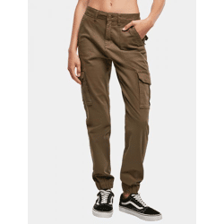 lässige Urban Classics Damen Jeans Stretch Reißverschluss Taschen mit Baumwolle Khaki