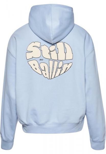 l&auml;ssiges DEF Herren Sweatshirt Rippstrick Kapuze mit Baumwolle Hell-Blau