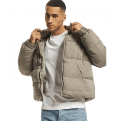 moderne URBAN CLASSICS Herren Jacke mit Kragen Winter-Jacke 96 g/m² Grau