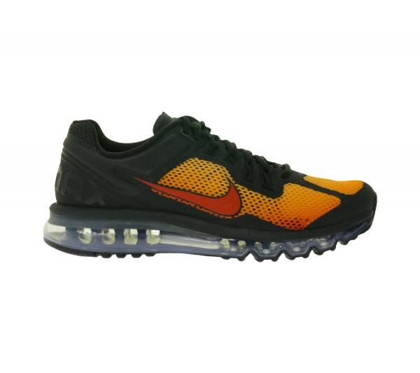 NIKE Air Max 2013 Herren Sneaker Mesh-Turnschuhe mit Air-D&auml;mpfung HF4887-873 Schwarz/Rot/Orange