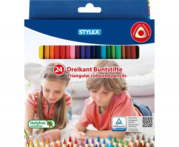 STYLEX - Buntstifte, Dreikant, 24 St&uuml;ck